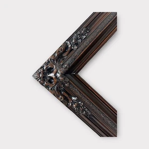 18 x 24 In stock-Traditional compo XL ornate corners wood frame, Dark Walnut - Picture 1 of 10