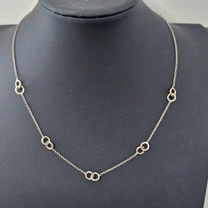 Silpada Sterling Silver Station Interlocking Circles Necklace 17" - Picture 1 of 9