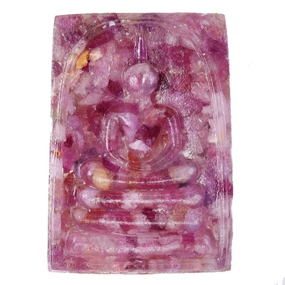 Handmade Gautama Buddha Thai Figure Statue 100% Natural Red Ruby 35.55ct 30x21mm - Image 1 of 4