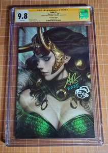 Loki #1 - Artgerm Signed And Sketched CGC 9.8 - Doodled Self Portrait - Picture 1 of 3