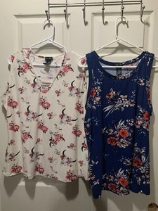 Justify Paket Tank Style Tops geblümt - 2 Tops - blau, weiß 2XL - Bild 1 von 7