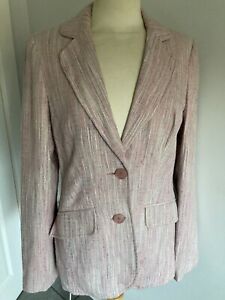 Lange große Sally Damen rosa Mix Anzug Jacke Größe 10. Toller Zustand.