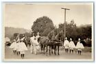 c1910's May Pole Parade Horses And Wagon RPPC Photo Unposted Antique Postcard