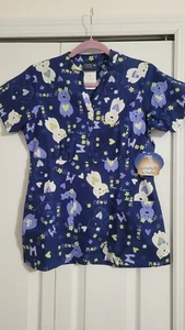 *NEW* Cute Animal Themed Scrub Top XS - Picture 1 of 3