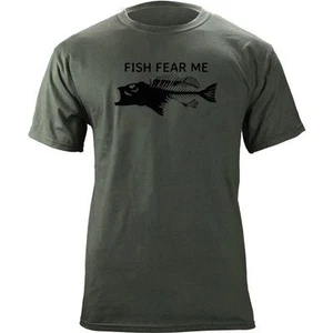 Fish Fear Me Bass Skeleton Fishing T-Shirt - Picture 1 of 3