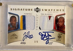 2005-06 TRILOGY JARRETT JACK ROOKIE SIGNATURE SWATCHES DUAL AUTOGRAPH 3/5 - Picture 1 of 2