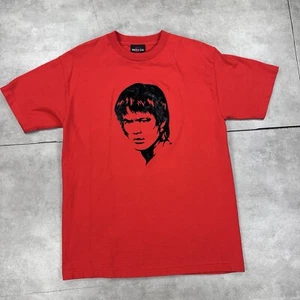 vintage bruce lee t shirt mens medium red kung fu y2k ninja - Picture 1 of 11