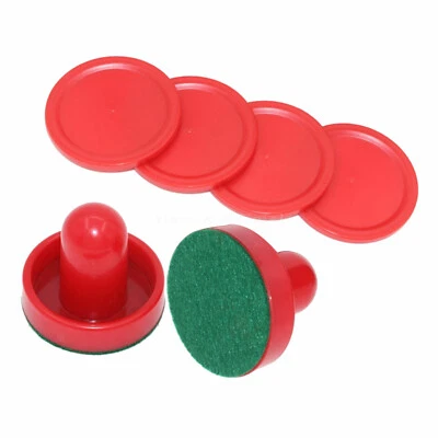 2PCS Air Hockey Pushers and 4PCS Pucks Game Tables Red For Adult & Kids - Image 1 of 4