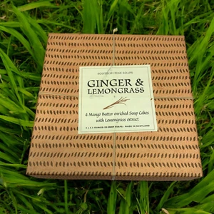 NEW The Scottish Fine Soaps Mango Butter Bar Soaps Ginger Lemongrass 4 Pack Box - Picture 1 of 4