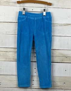 Girls HANNA ANDERSSON Sz 100 - 4y Leggings Bottoms Ribbed Velour Aqua Blue - Picture 1 of 5