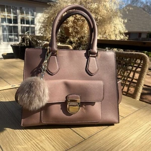 Michael Kors Dusty Rose Saffiano Leather Medium Bridgette Tote Purse Bag - Picture 1 of 17