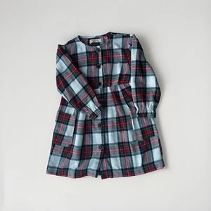 Zara Kids Girl Red and Green Tartan Dress Size 7 - Picture 1 of 7