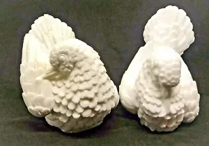 Pair of Italian Alabaster Dove Sculpture Statues Figurines Vintage 1950s -60s - Picture 1 of 12