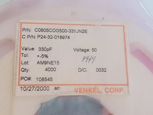 50pcs C0805COG500-331JNE Capacitor Ceramic Chip SMD 0805 330PF +/-5%, - Picture 1 of 1
