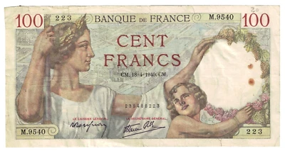 50 Francs JACQUES CŒUR FRANCE 1940 Bank-note paper money - Image 1 of 2