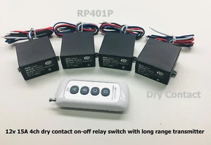 12v 15A 315mhz 4ch dry contact on off relay switch 1 long range remote RP401P - Picture 1 of 7