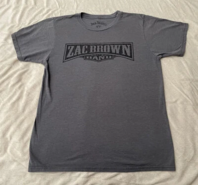 Camiseta Zac Marrón Banda Para Hombre Talla Mediana Gris Manga Corta Jack Daniel's Foto 1 de 4
