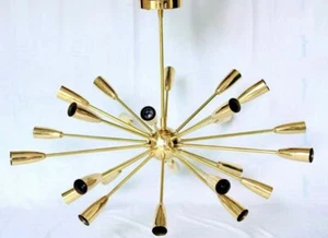 Wonderful Modern look Brass Chandelier 24 Light Pure Brass Sputnik Chandelier - Picture 1 of 6