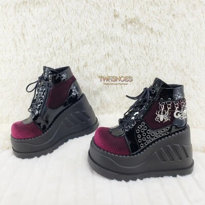 Botines Stomp 18 Goth Punk Rock Charm Colgante Plataforma Cuña NY DEMONIA Foto 1 de 4