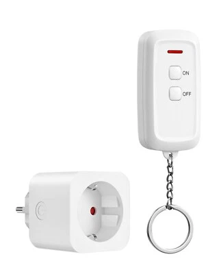 DEWENWILS Funksteckdosen mit Fernbedienung,30M Reichweite, Weiß, 16 A 3680W