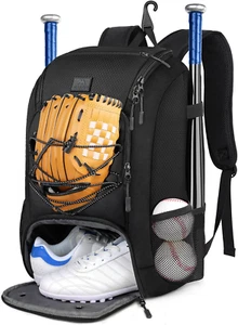 Baseball Backpack, Softball Bat Bag with Shoes Compartment for Youth 29L - Picture 1 of 8