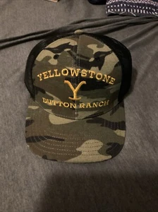 NWT Yellowstone Dutton Ranch Camo Trucker Snap Back Hat Cap Mesh Western Work - Bild 1 von 2