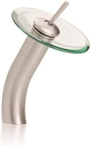 Inello 12" Clear Waterfall Faucet, Brushed Nickel - New - Picture 1 of 4