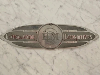 Placa de constructores de locomotoras General Motors junio 1950 serie 11893 clase 0-4-4-0 Foto 1 de 4