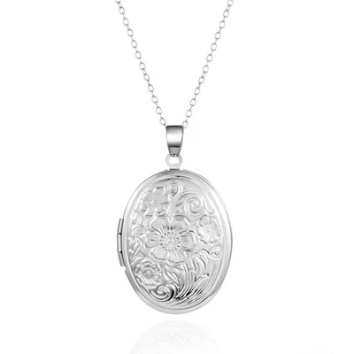 Moda Acero Inoxidable Ovalado Medallón Memoria Viviente Colgante Collar Mujer Regalo Foto 1 de 4