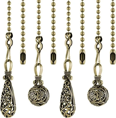 Ventilador de teto puxador corrente vintage pendurado oco, 14 polegadas cobre pacote com 4  - Imagem 1 de 4