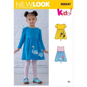 NEW LOOK Patrón de Costura 6647 Niñas Niños Vestidos 6mth-4yr 10% DE DESCUENTO - Imagen 1 de 6