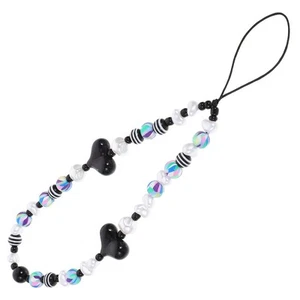 Perlenherz Telefon Charme Telefon Lanyard Armband Handy Kettenband für Frauen - Zdjęcie 1 z 12