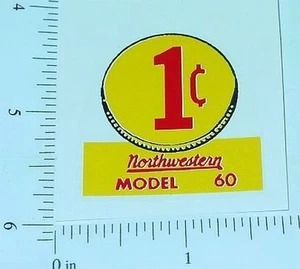 Set di 3 adesivi Northwestern Model 60 1C Vend V-1 - Foto 1 di 1