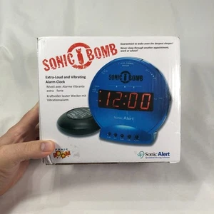 Sonic Bomb Vibrating Alarm Clock with Bed Shaker BLACK (New in Box) - Picture 1 of 2