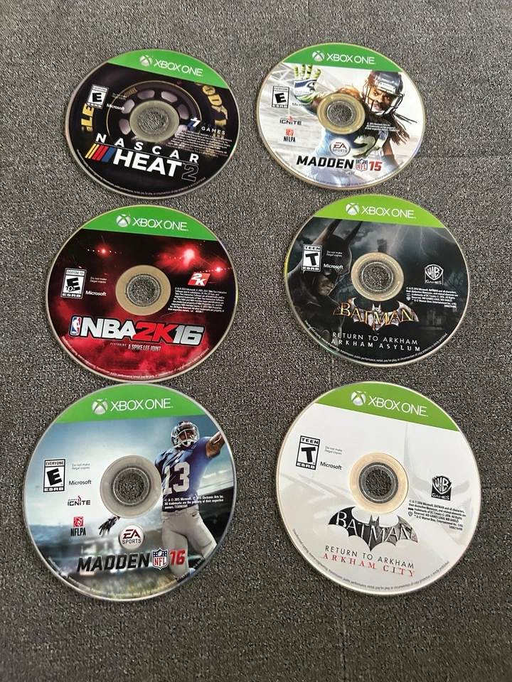 NASCAR Heat 2, Madden NFL 15, NBA 2K16, Batman Arkham, Madden NFL 16 & (XboxOne) - Image 1 of 1