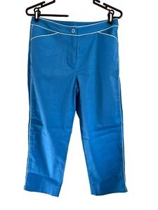 Jones New York Signature Size 8 Blue Cotton Cropped Pants - Picture 1 of 4