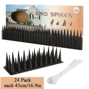 24pc/set Garden Wall Spikes Cat Bird Repellent Outdoor Fence Pigeons Deterrent - Picture 1 of 11