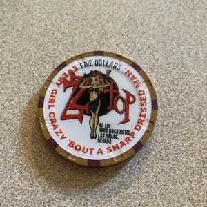 $5 hard rock zz top 7 las vegas nevada  casino chip obsolete - Picture 1 of 3