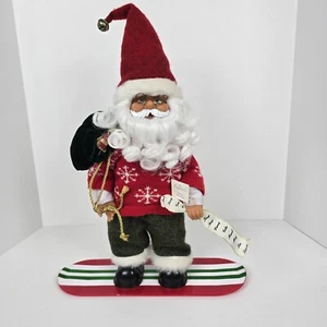 Fun Animated 16" Tall Snowboarding Christmas Santa Rolls to Classic Surfing Tune - Picture 1 of 9