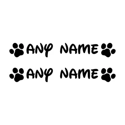 PHILL SMITH DESIGN & PRINT 2x Personalised Dog Pet Puppy Bowl Dish Vinyl Sticker Stickers Decal Paw Disney