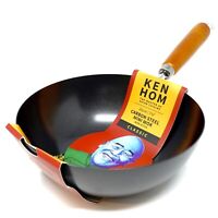 Ken Hom Excellence Carbon Steel Non-Stick Mini Wok Asian Cooking Black 35cm