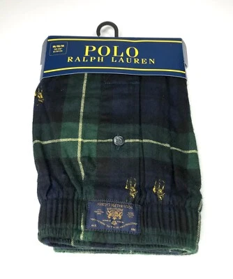 Polo Ralph Lauren Men’s Pajama Boxer Shorts 100% Cotton Plaid Green Sz M - Image 1 of 4