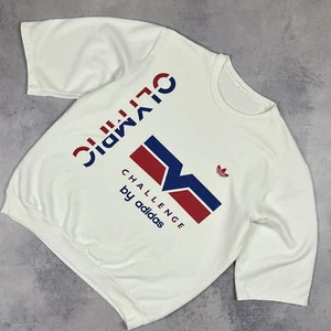 Sudadera De Colección Adidas Olympic Challenge Logo Grande Blanca Talla Mediana Años 90’s Rara - Imagen 1 de 20