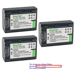 Kastar Replacement Battery for Sony NP-FV50 Sony HXR-NX80 PXW-Z90V PXW-X70 - Picture 1 of 7