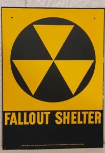 Vtg Original 1950s-60s Fallout Shelter Sign Department of Defense New old Stock - Picture 1 of 6