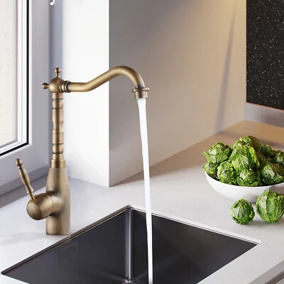 Wasserhahn Nostalgie Einhebel Waschbecken Retro Waschtischarmatur Mischbatterie - Bild 1 von 4