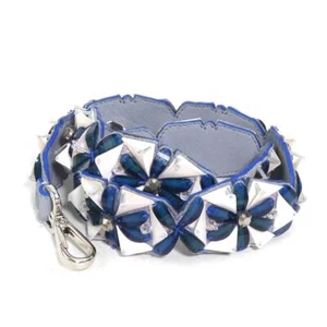 FENDI Shoulder Strap Leather/Plastic Blue x White Excellent++++ - Picture 1 of 5