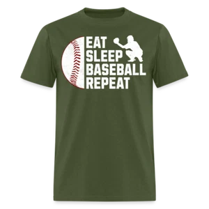 Ultimate Baseball Fan Shirt - Eat Sleep Baseball Repeat T-shirt Size S-6XL - Picture 1 of 92
