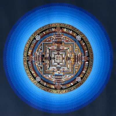 MANDALA KALACHAKRA/RUEDA DEL TIEMPO/OBRA MAESTRA ORIGINAL PINTURA THANGKA TIBETANA Foto 1 de 4