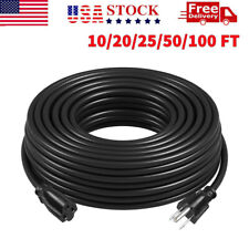 10/25/50/100 Ft Heavy Duty Extension Power Cord Electrical Cable Indoor Outdoor